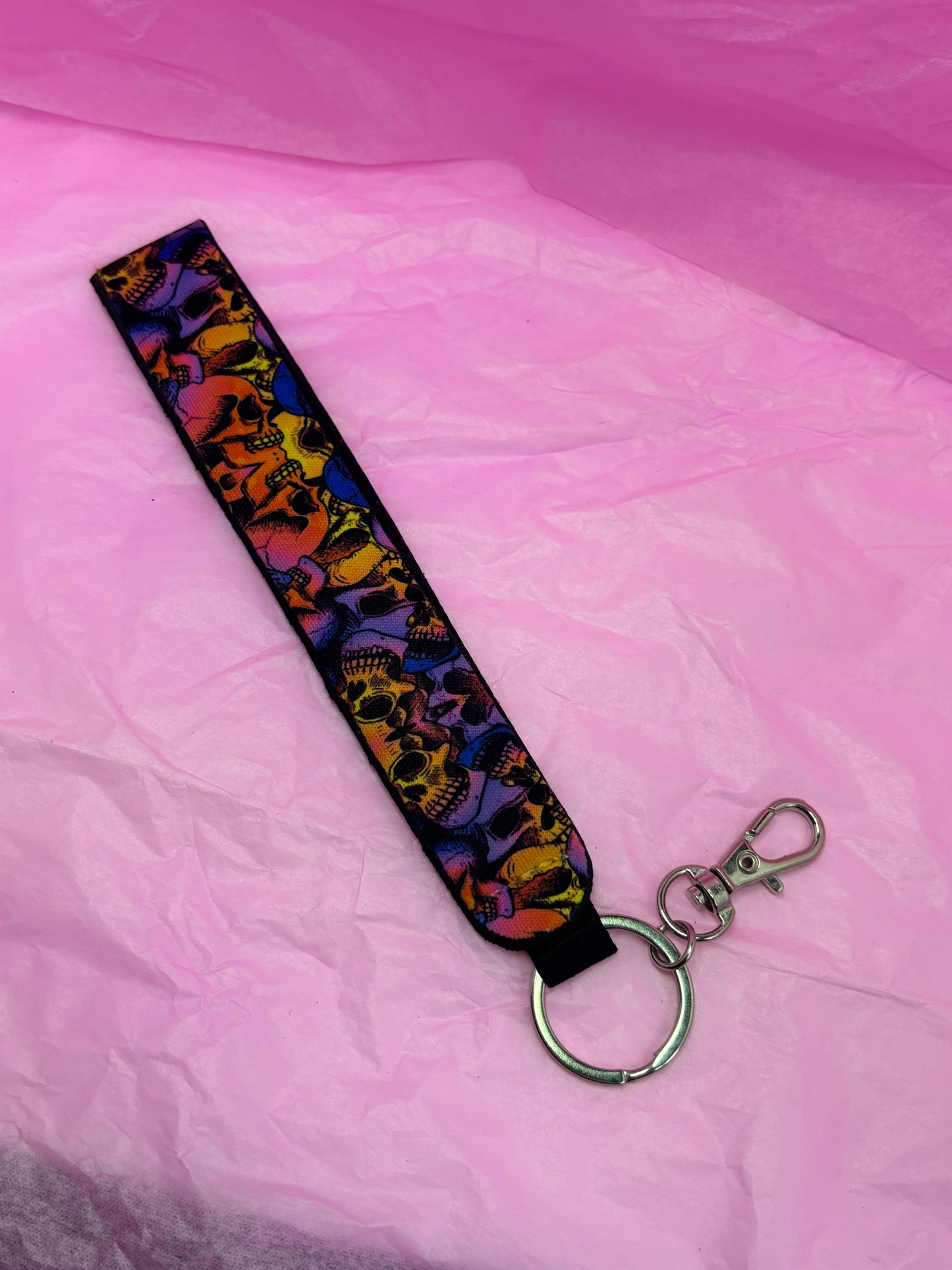 Colorful Skull Keychain Wristlet