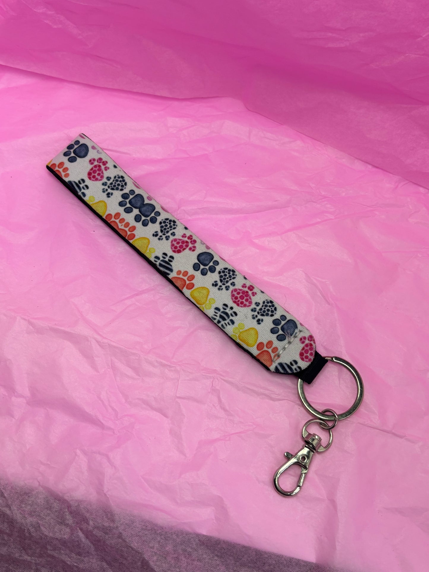 Paw Print Keychain Wristlet