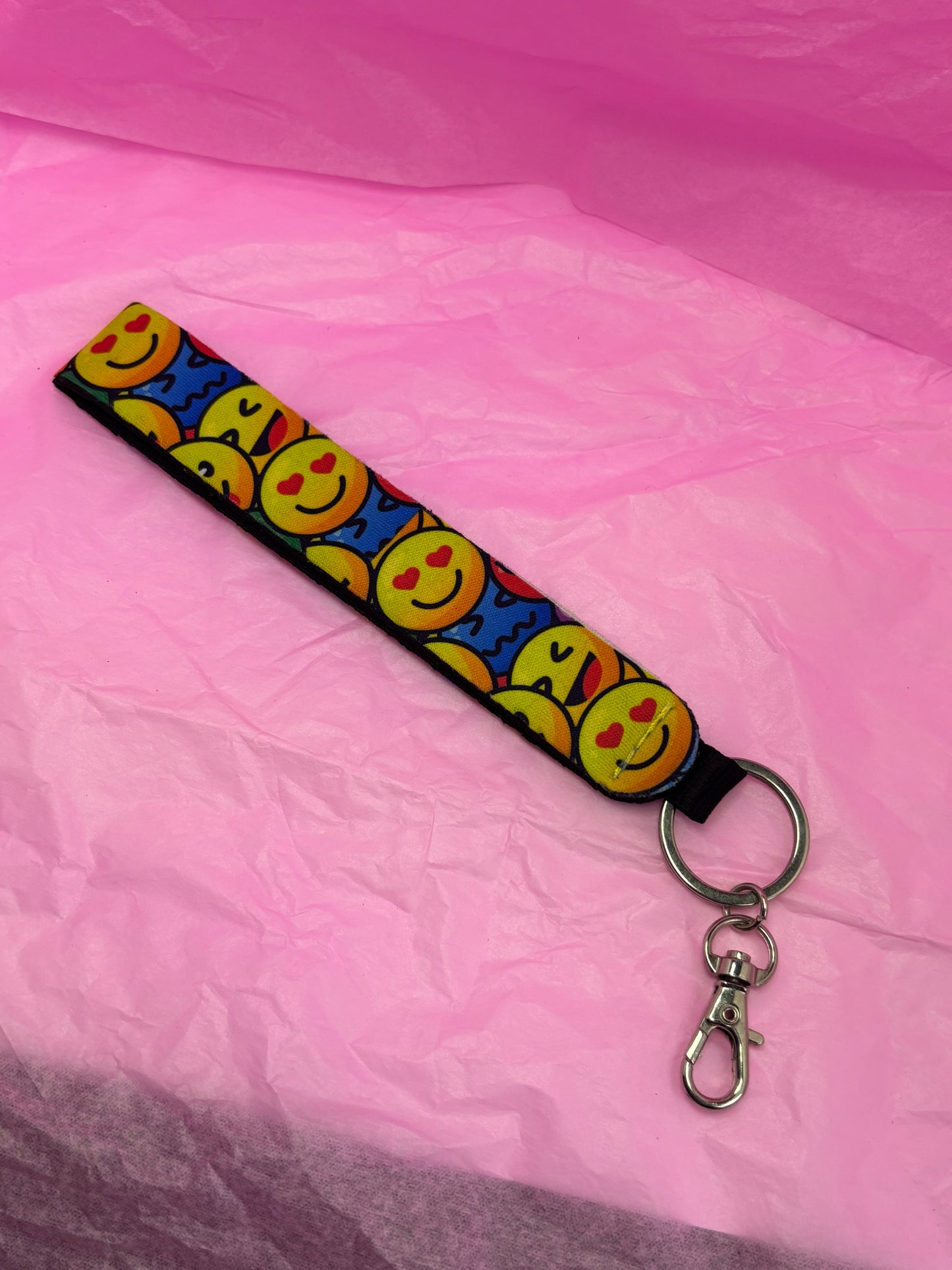 Smiley Keychain Wristlet