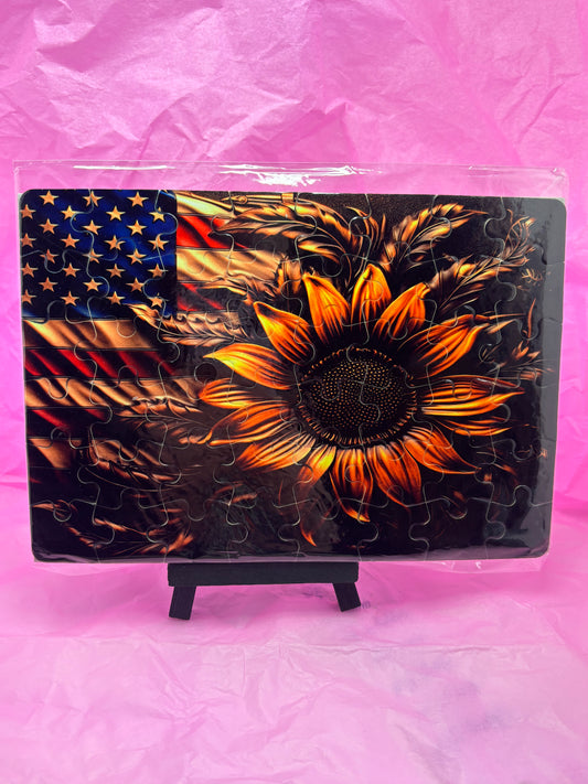 Sunflower With Flag Puzzle