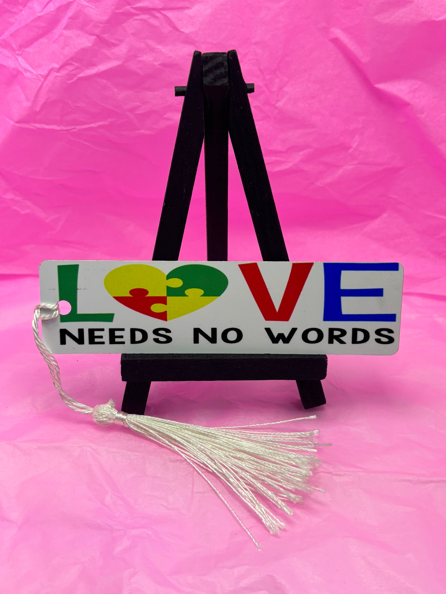 Love Needs No Words Autism Awareness Bookmark